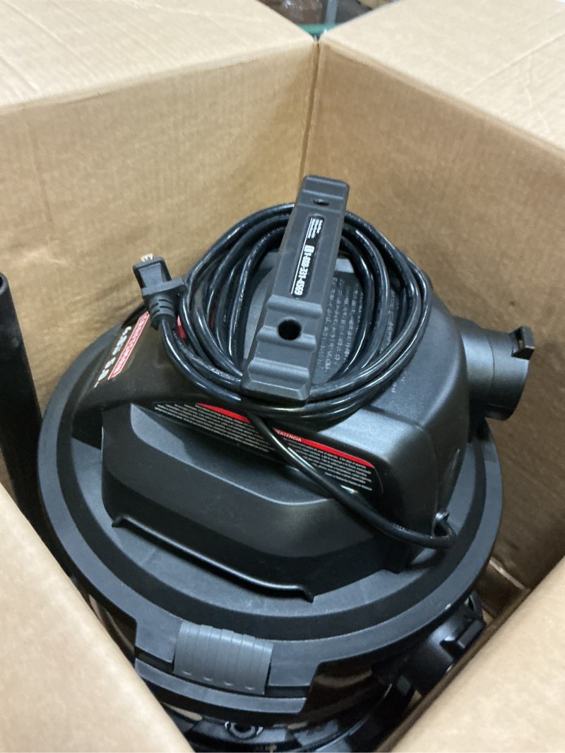 Condition photo showing Good Condition for craftsman 5-gallon 4-hp corded wet/dry shop vacuum with accessories included