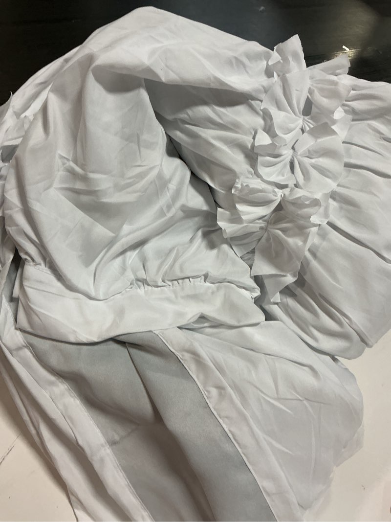 Condition photo showing Good Condition for XWZO White Double Layer Curtains, 100% Blackout Curtains with Sheer Overlay for Nursery, Living Room, Children's Room, Grommet Thermal Insulated Privacy Curtains with Tiebacks, 2 Panels, 52x84 52"W x 84"L (Pack of 2) White