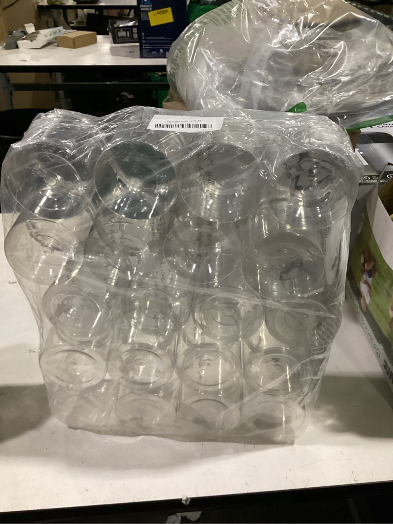 Condition photo showing Good Condition for pumtus 20 pack clear plastic jars with lids, 12 oz leakproof wide mouth slime container, refillable round travel cosmetic canister, small food storage jar for dry food spice cookie candy powder
