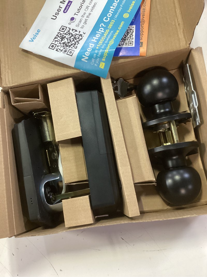 Condition photo showing Good Condition for veise ve027-k built-in wifi smart lock with 2 knob, fingerprint keyless entry door lock handle set for front door, app remote control, electronic digital keypad deadbolt, ip65 waterproof, matte black