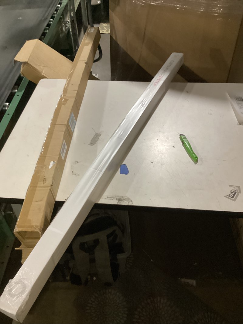 Condition photo showing New/Like New for Ceiling Curtain Rod, Adjustable Ceiling Mounted Curtain Rods for Windows 48 to 84 with three Heavy Duty Modern Design Brackets included, Brushed Nickel 1 inch Expandable Rod