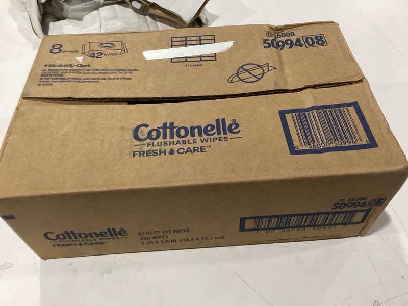 Condition photo showing New/Like New for Cottonelle Fresh Feel Flushable Wet Wipes, Adult Wet Wipes, 8 Flip-Top Packs, 42 Wipes Per Pack (336 Total Wipes), Packaging May Vary Fresh Feel 42 Count (Pack of 8)