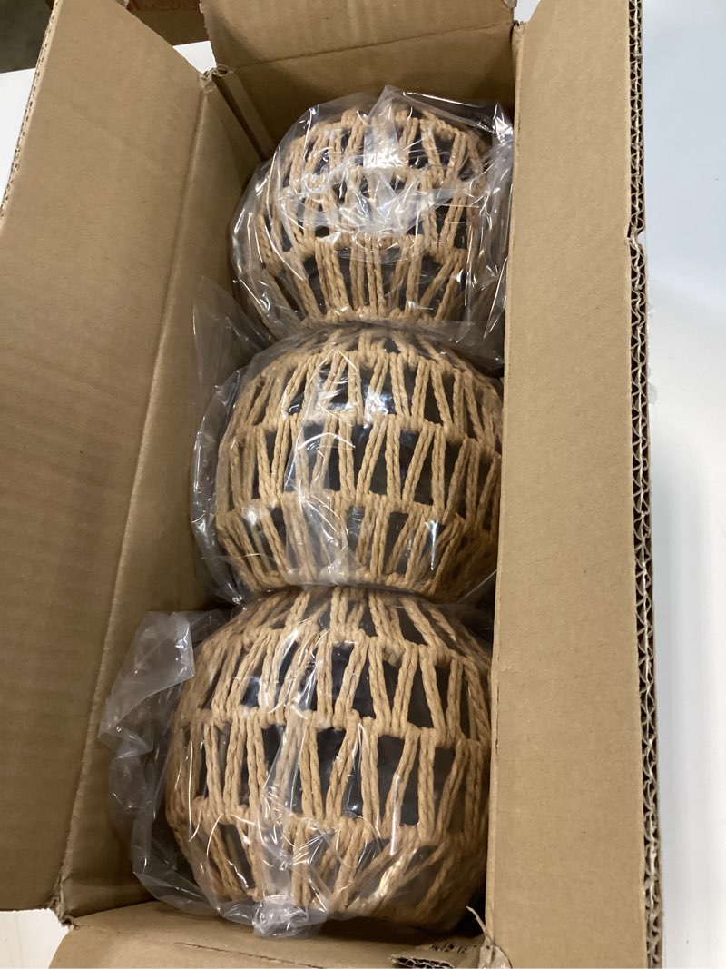 Condition photo showing New/Like New for 3-pack boho rattan lamp shades - handwoven natural wicker lampshades for pendant lights, chandeliers, wall sconces, floor & table lamps – vintage farmhouse home decor cylindrical 3 pack