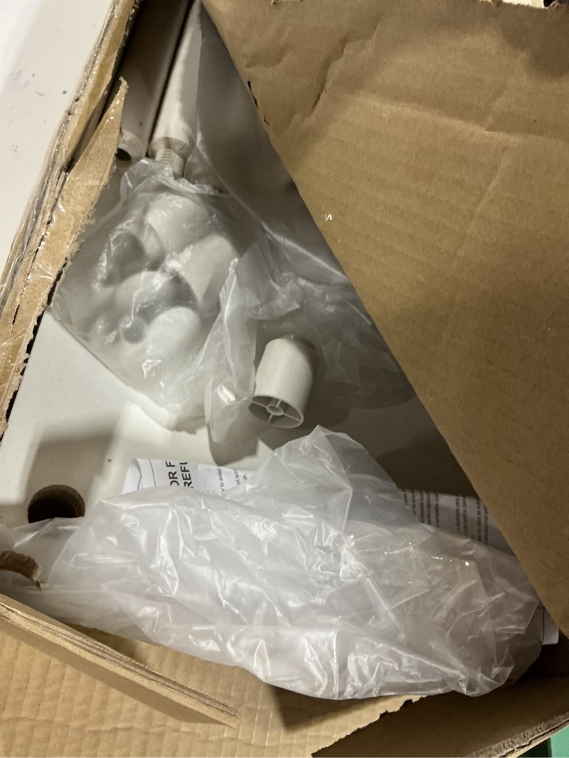 Condition photo showing As Is for Furinno TURN-N-TUBE Storage Shelves, 4-Tier Toolless Book Shelf, Corner Shelf, Toolless Open Shelves, for Organization and Storage, Living Room, Garage, Home Office, White White 4-Tier Round Tube