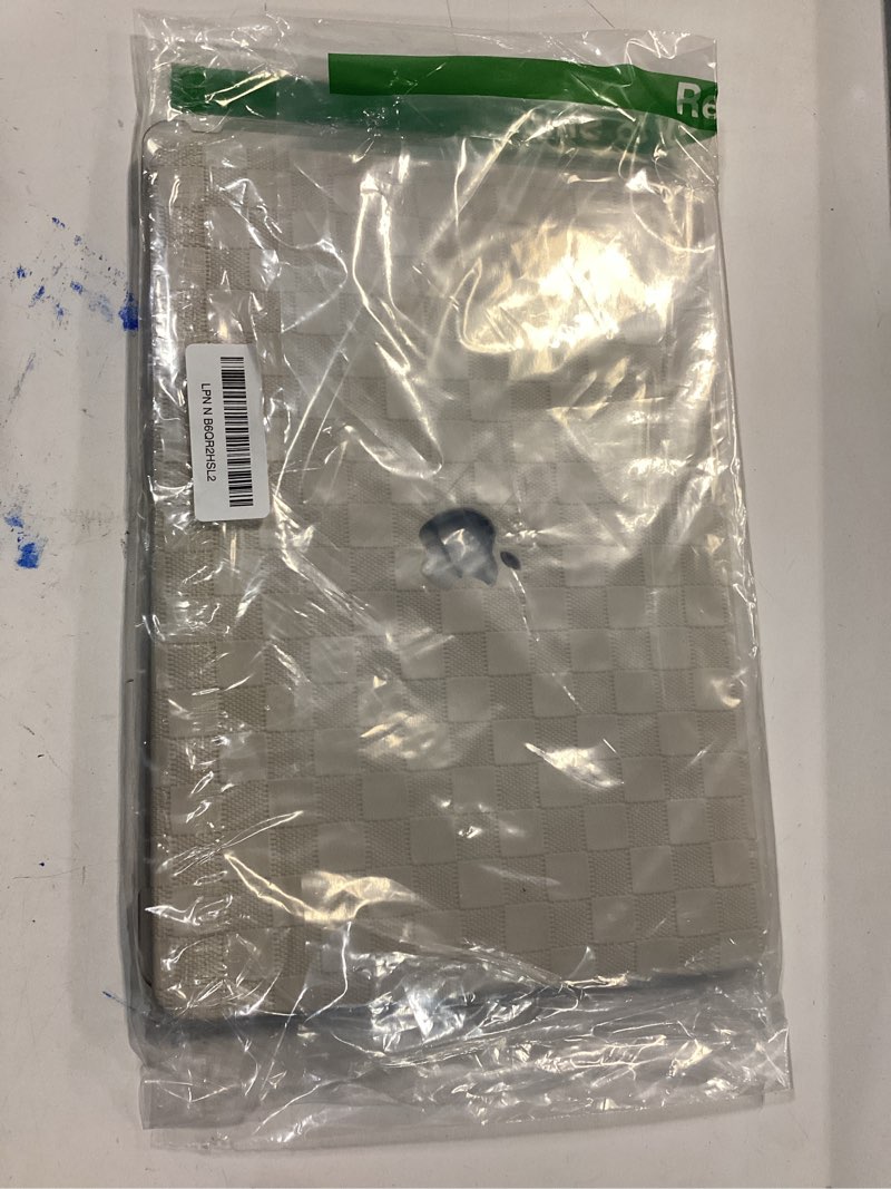 Condition photo showing As Is for Compatible with MacBook Air 13 Inch 2022 2021-2018 M1 A2337 A2179 A1932, Checkered Textured Cream Leather Hard Shell Case No Logo Cutout & Keyboard Cover for Mac Air 13, Beige 2018-2022 Macbook Air 13 inch M1 A2337 Checkerboard Beige