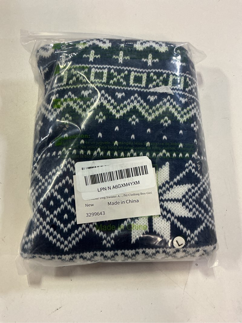 Condition photo showing Good Condition for HOMIMP Dog Sweater Argyle - Warm Sweater Winter Clothes Puppy Soft Coat, Ugly Dog Sweater for Small Medium and Large Dogs, Pet Clothing Boy Girl Large Blue