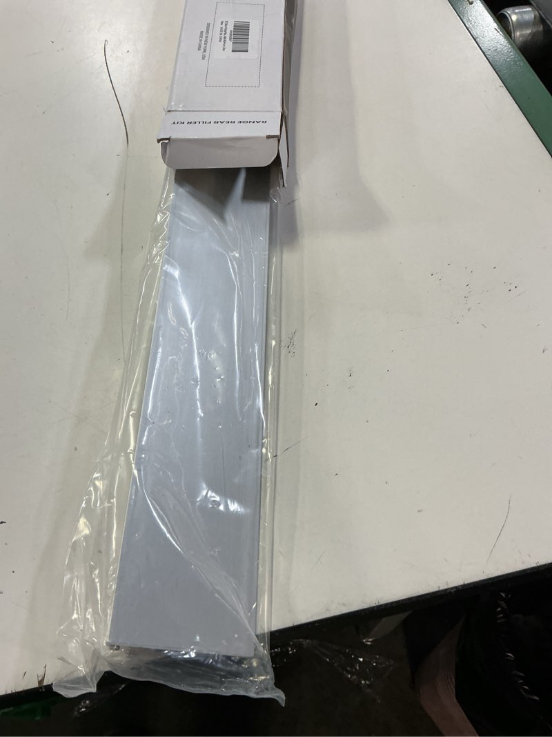 Condition photo showing Good Condition for 30" slide-in range rear filler kit w10113901a, stove gap universal triangular filler strip, cooktop trim kit between stove and backsplash for whirlpool & most brand, durable aluminum, silver