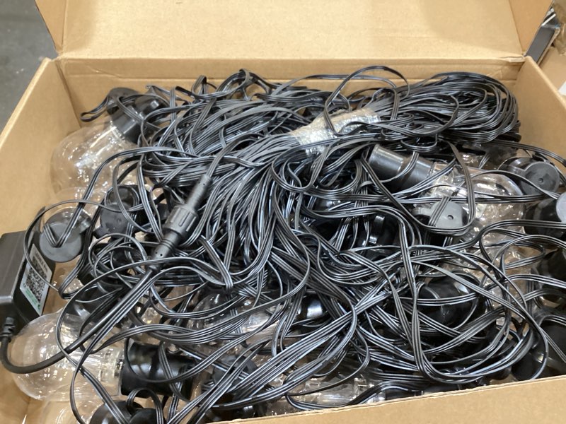 Condition photo showing Good Condition for outdoor string lights,200ft smart rgb+ic patio lights with shatterproof led bulbs ,outside light dimmable patio for decor diy ip67 waterproof ,courtyard, garden,holiday,led lights more scene modes