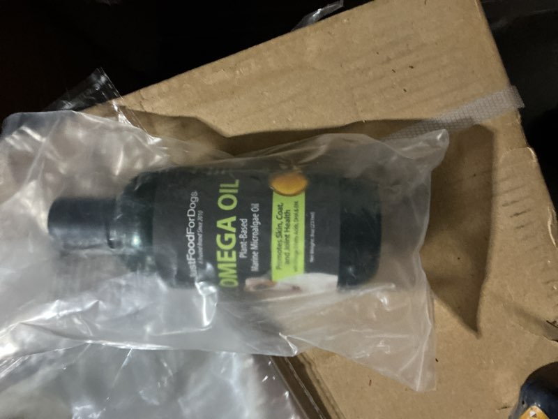 Condition photo showing New/Like New for JustFoodForDogs Plant Based Marine Microalgae Oil and Omega Oil for Dogs, 8 oz.