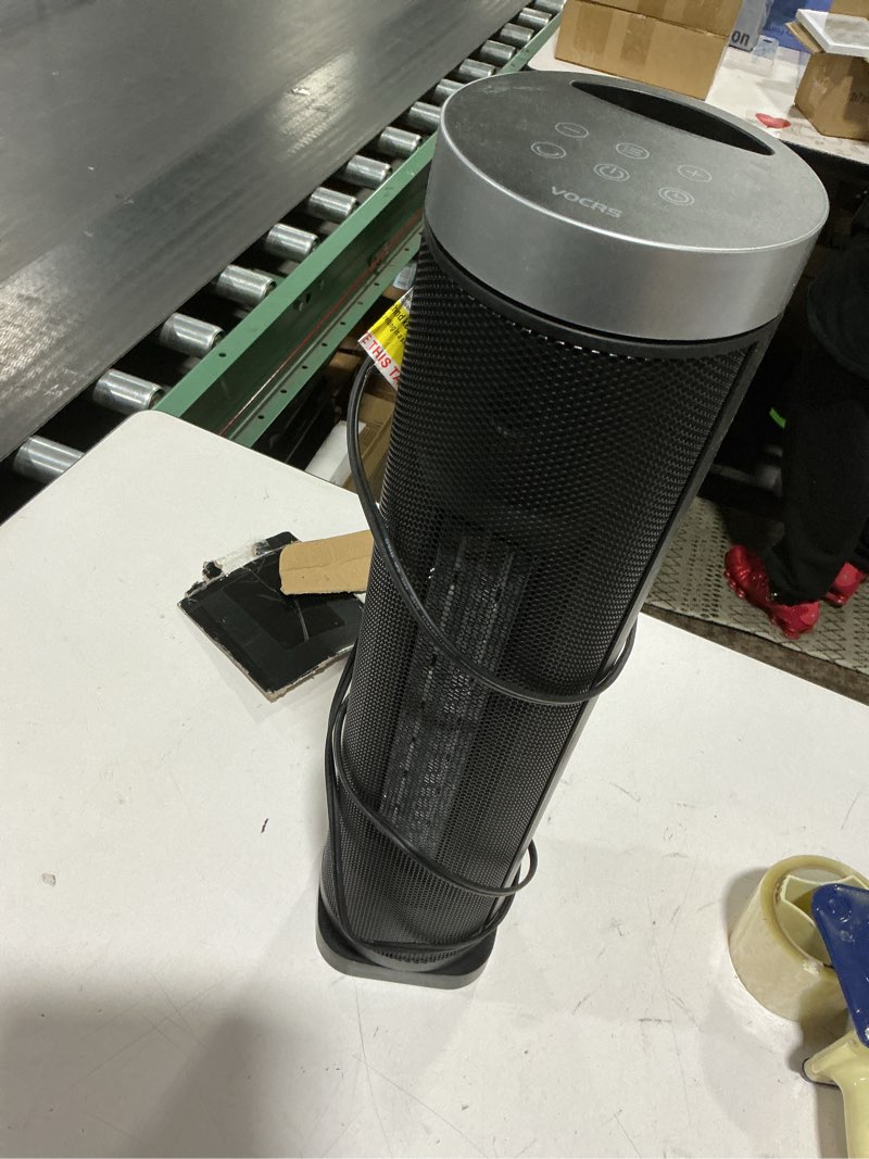 Condition photo showing Good Condition for space heater for indoor use with remote - 70° oscillating tower electric heater, 24 inchs, 12h timer, 1500w quiet ptc ceramic heating with thermostat, fast safety heat for office, home, bedroom