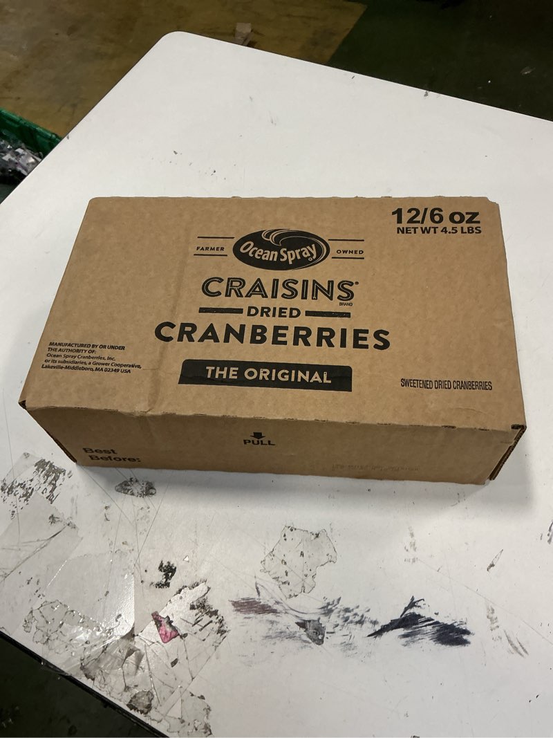 Condition photo showing New/Like New for Ocean Spray Craisins, Sweetened Dried Cranberries, Cherry Flavored, 6-Ounce Pouch (Pack of 12) Cherry 6 Ounce (Pack of 12)