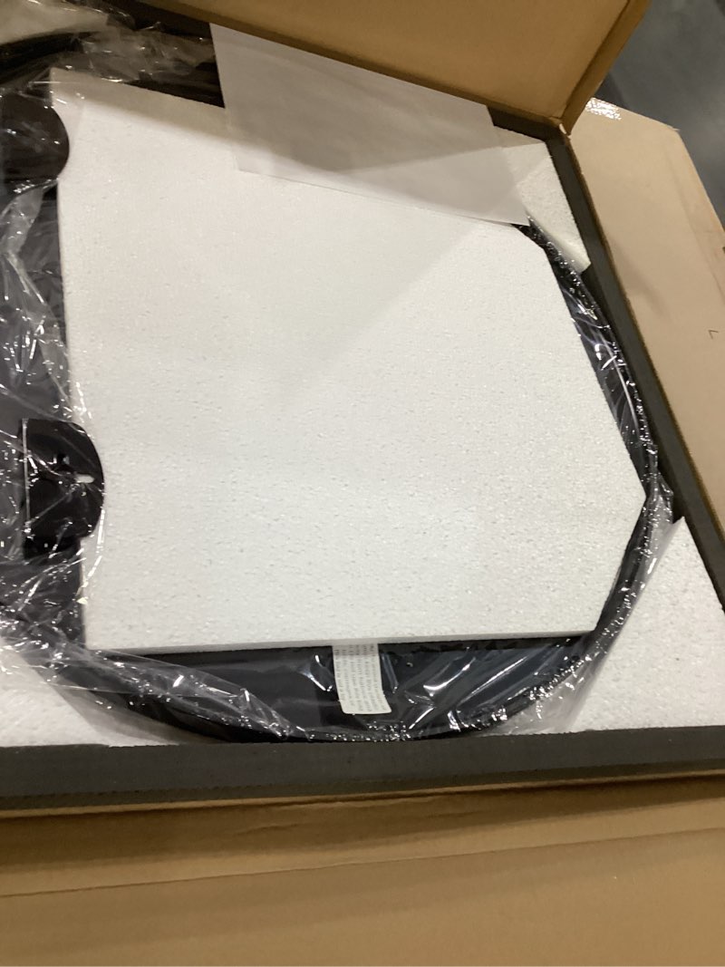 Condition photo showing New/Like New for VooBang Black Round Bathroom Mirror, 24 inch Circle Wall Mounted Hanging Mirror with Simple Modern Circular Metal Frame for Hallway, Entryway, Living Room, Black Frame Black 24"L x 24"W