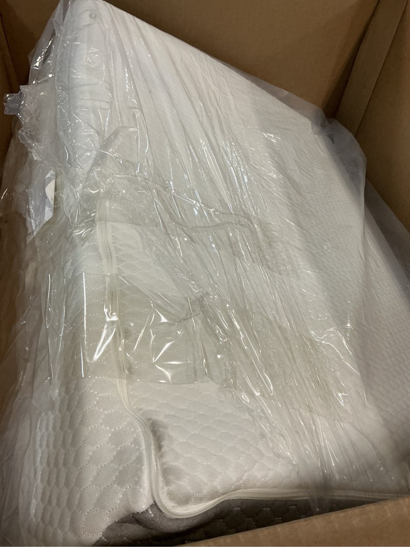 Condition photo showing Good Condition for bedluxe wedge pillow, 10 inch bed wedge pillow for headboard, pillow wedge for acid reflux relief, sleeping, back pain relief, snoring, triangle pillow wedge, white/grey 24*24*10 inch white grey