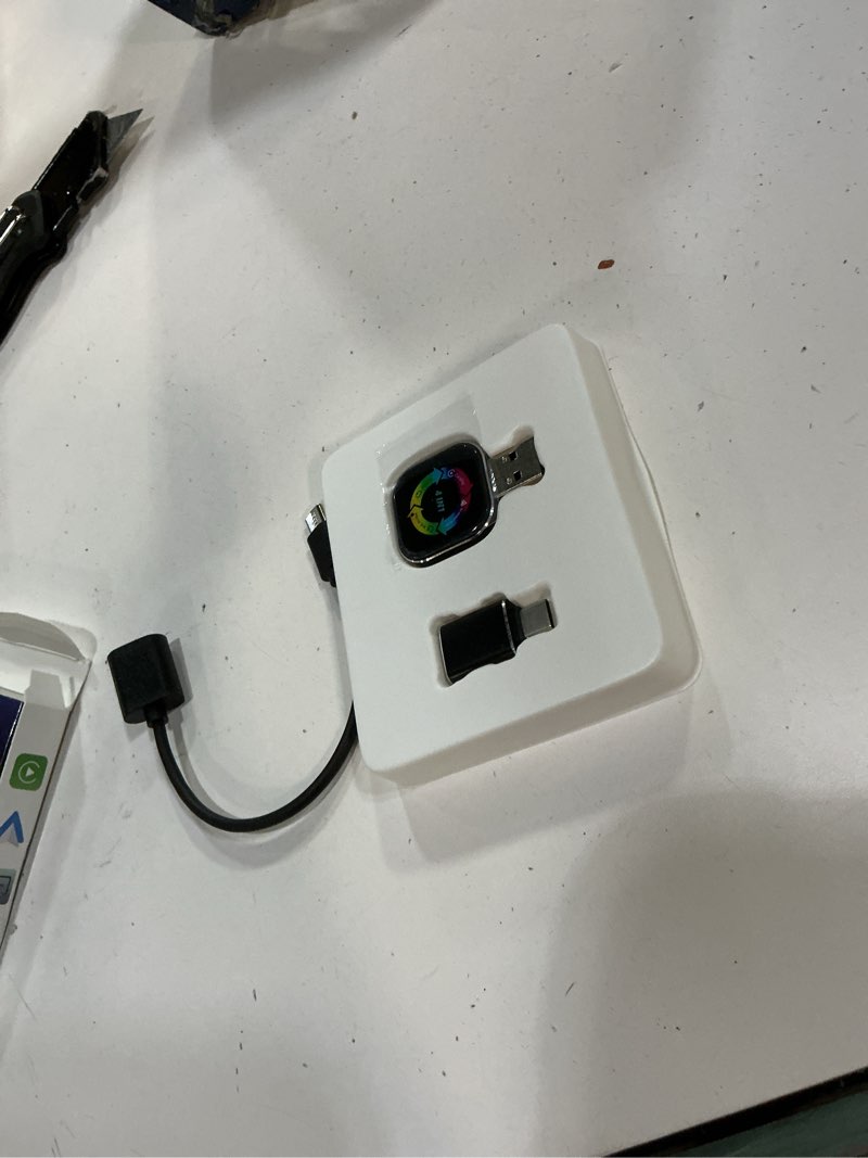 Condition photo showing New/Like New for 2026 upgraded wireless carplay adapter, 4 in 1 screen mirroring support mirror link/airplay for apple carplay & android auto, mini usb/type-c plug & play car play adapter, wired to wireless no latency black
