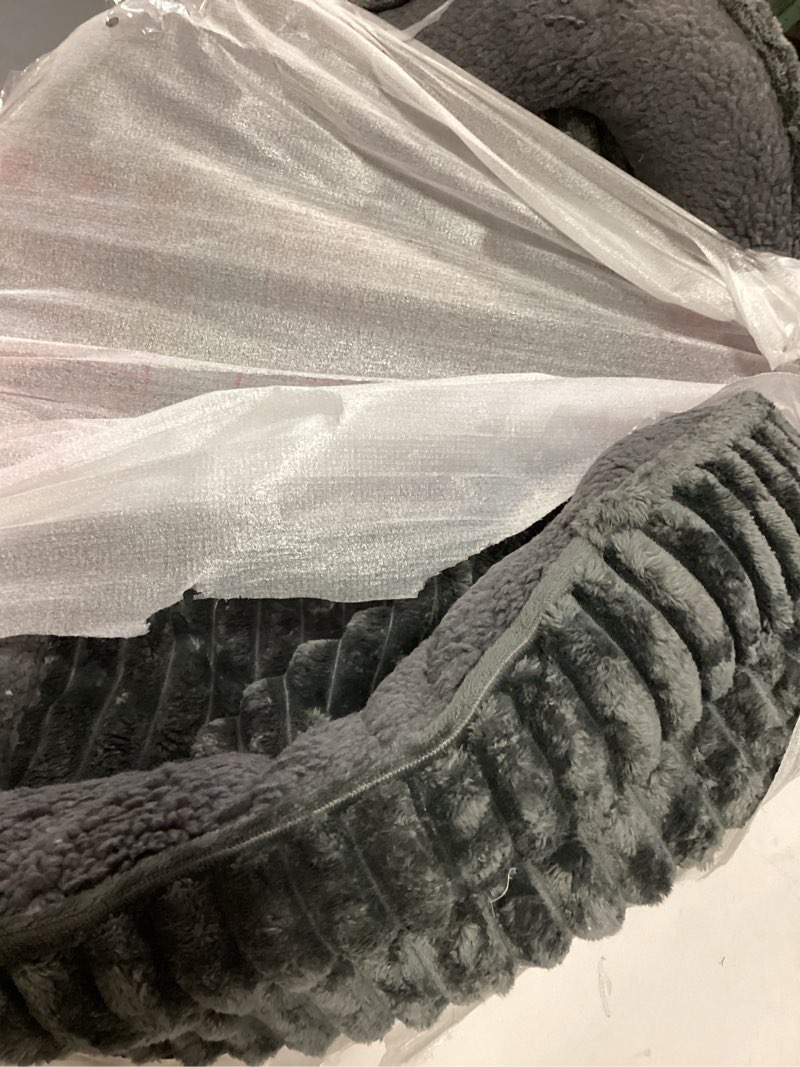 Condition photo showing Good Condition for Orthopedic Dog Bed for Medium Dogs Breeds, High Density Egg Crate Foam Dog Sofa Beds,Oval Kennel Bed, Pet Couch Bed with Four Sided Bolster, Removable Washable Cover& Non-Slip Bottom 30"L x 24"W x 6.5"Th Dark Gray