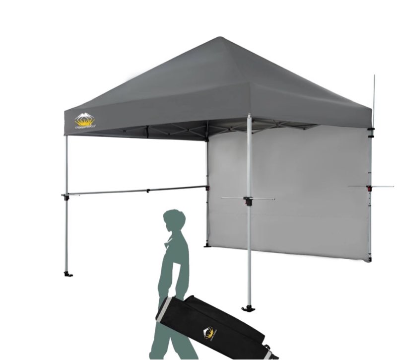 CROWN SHADES 10x10 Pop Up Canopy Tent with 1 Comercial Kit, Instant Commercial Tent with Patended Centerlock Gray 
