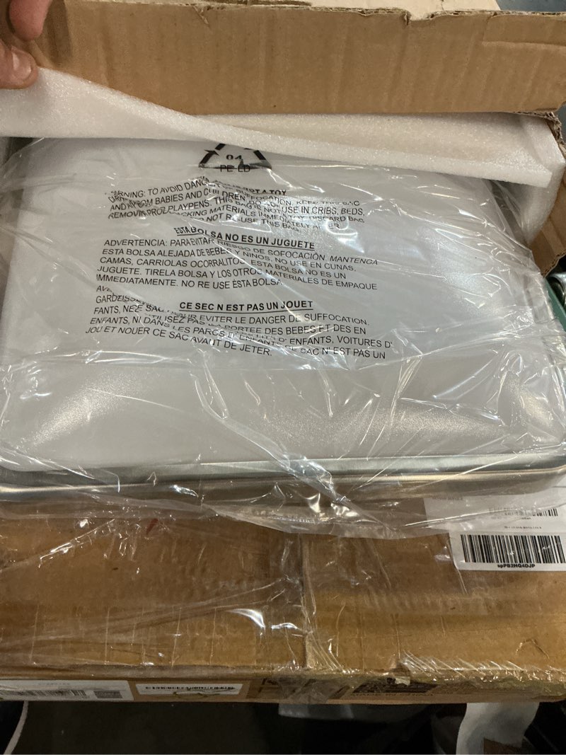 Condition photo showing New/Like New for 14 inch square led flush mount ceiling light fixture, 24w dimmable brushed nickel slim ceiling lamp, for bedroom, kitchen, living room, etl listed 14 inch-square