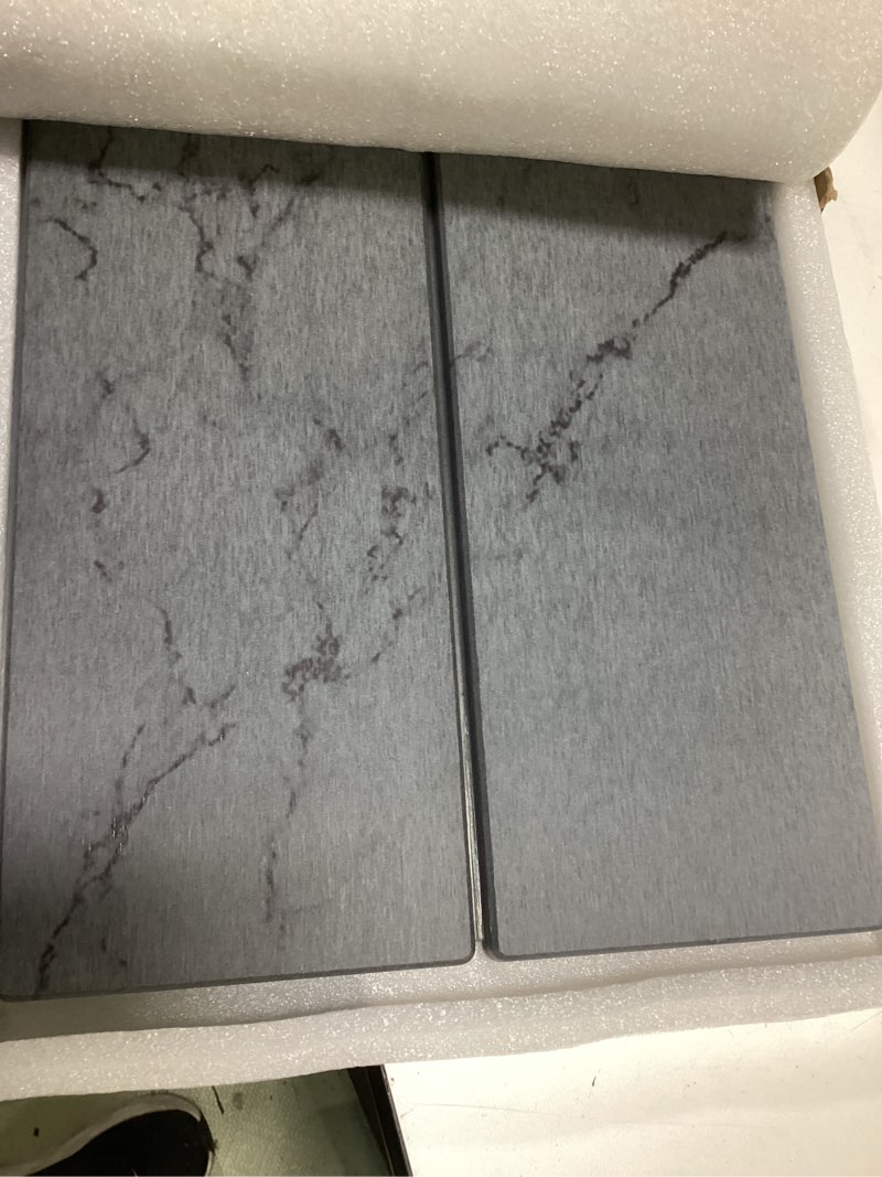 Condition photo showing Good Condition for large stone drying mat for kitchen counter, 24"x16" collapsible quick dry dish drying mat, water-absorbent marble diatomaceous earth mats for bottles cups dishes, match any countertop 4-fold gray 24" x 16"