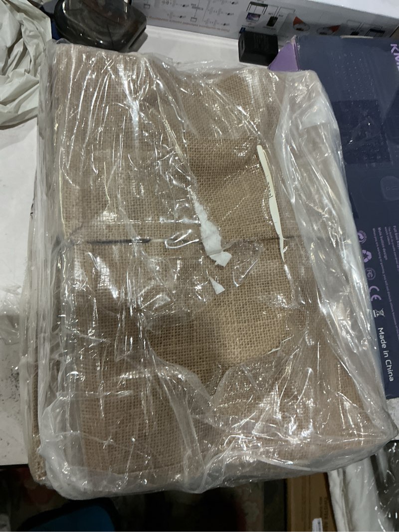 Condition photo showing New/Like New for cunno 24 pcs burlap tote bag mini jute reusable waterproof bag with handles small blank canvas for wedding beach diy gift(classic,9.06 x 6.3 x 5.12) classic 9.06 x 6.3 x 5.12 inches
