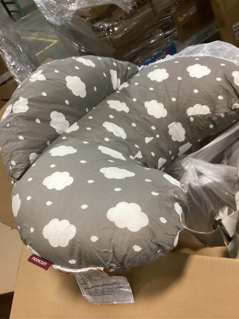 Condition photo showing As Is for Momcozy Original Nursing Pillow for Breastfeeding-Pioneering Safety Fence- Wider Feeding Pillows for More Support for Mom & Baby- Easier Nursing & Hand Free- Fit for All, Removable Cotton Cover Grey