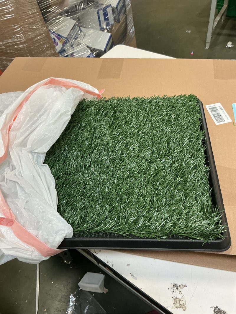 Condition photo showing Good Condition for Artificial Grass Puppy Pee Pad for Dogs and Small Pets - 16x20 Inch, Reusable 3-Layer Potty Training Pad with Tray - Dog House and Pet Supplies by PETMAKER Small 3-Layer System