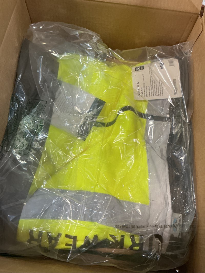 Condition photo showing Good Condition for pyramex safety rszh3210x3 rszh32 series sweatshirts hi-vis lime zipper sweatshirt with black bottom- size 3x large, green