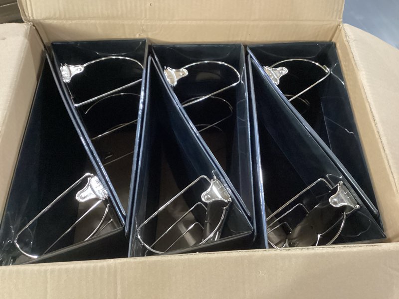 Condition photo showing New/Like New for 6 pcs 3 ring binder, 6 inch large capacity d ring binders with pockets, 8.5" x 11" presentation folder view binder with customizable clear cover for documents files projects (black) black 6 inch
