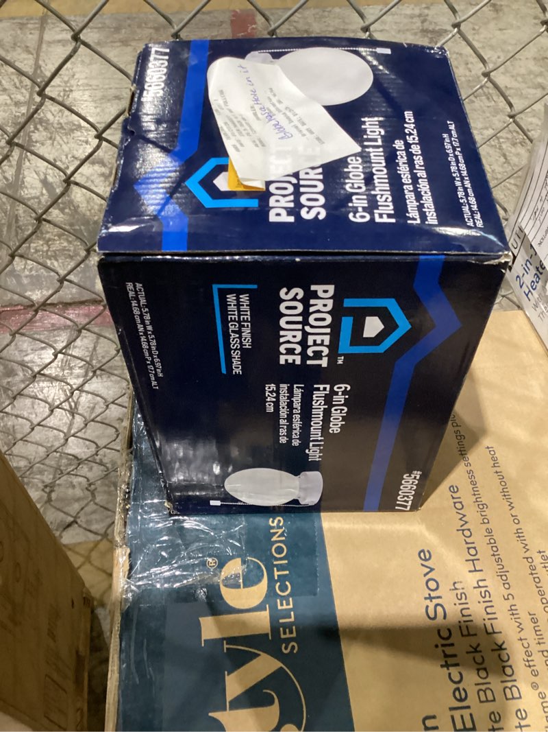 Condition photo showing As Is for Ultralux 6" Utility LED Glass Flush Mount with Pull Chain - Globe Light Fixture - 500 Lumens 3000K Light Fixture for Closet, Pantry, Shed, Laundry Room - ETL-Certified (Matte White, 1-Pack)