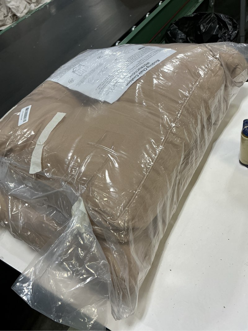 Condition photo showing Good Condition for ipynbap rocking chair cushion, waterproof and fade-resistant patio chair cushions, tufted chair pads for rocker furniture, 18x18 inch, indoor/outdoor seat cushions with ties, beige beige 18"x18"/28"x18"