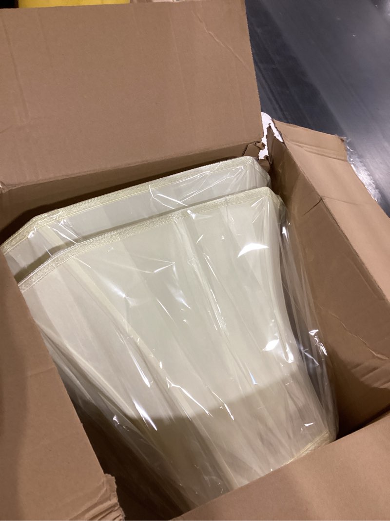 Condition photo showing As Is for Set of 2 Medium Bell Lamp Shade 6.25" x 8" Top 11" x 16" Bottom 12" High (Spider) Rectangle Cut Square Replacement Vintage Silk Lampshade for Table Floor Living Room Bedroom (Eggshell) Eggshell 2