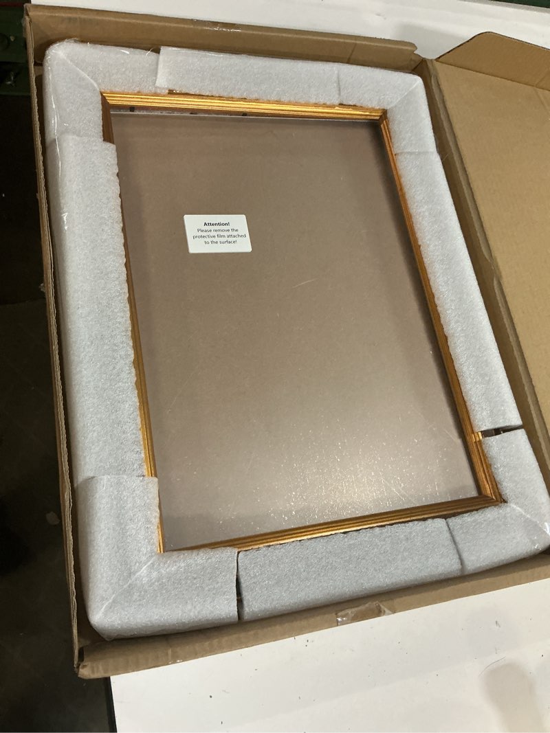 Condition photo showing Good Condition for classic 11.75x16.5 photo frames: ornate gold a3 picture frames for home wall art decor framed display photos, wooden antique gallery wall mount frame for 11.75x16.5 inch puzzles paintings canvas a3 balck&gold