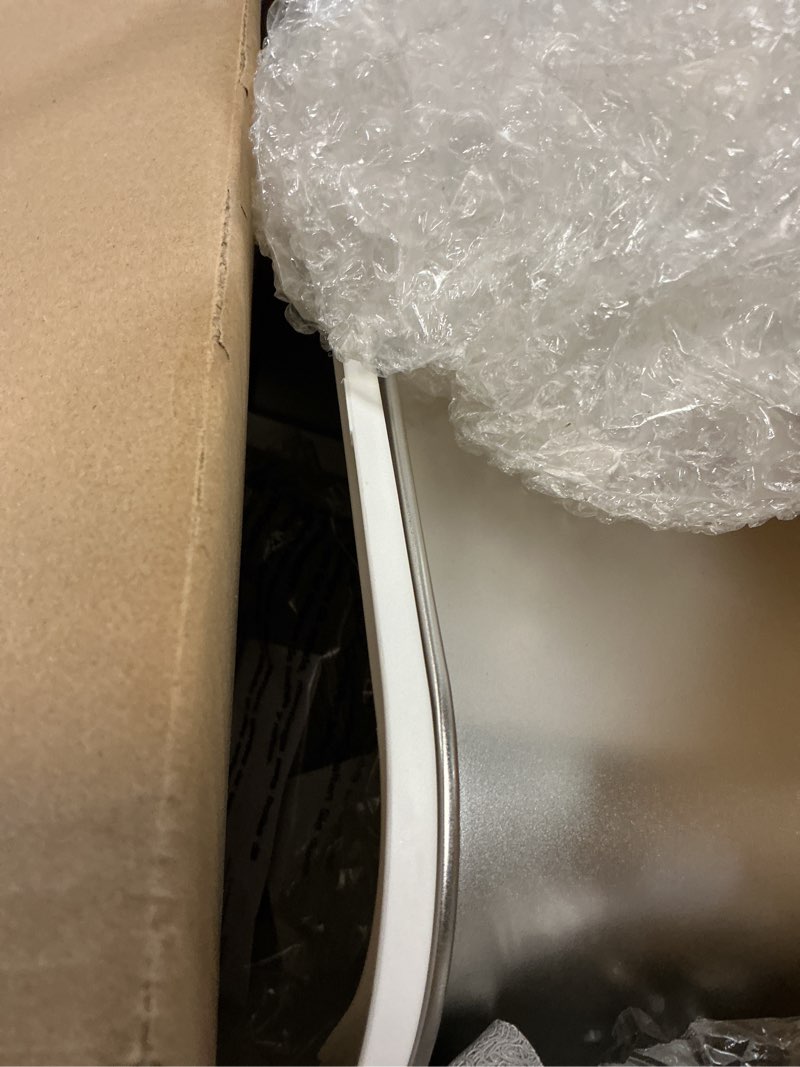 Condition photo showing As Is for Stainless Steel Litter Box with Lid,Front Entry Top Exit Kitty LitterBox,Extra Large Enclosed Metal Cat Box with Litter Scoop & Litter Mat-Black