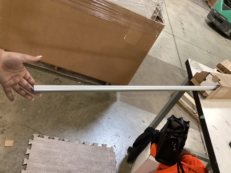 Condition photo showing Good Condition for 1 inch curtain rods 36 to 72 inches(3 to 6 ft) telescoping single drapery rod, usfook silver curtain rods for windows 24 to 68 inches with translucent finials 36-72" silver