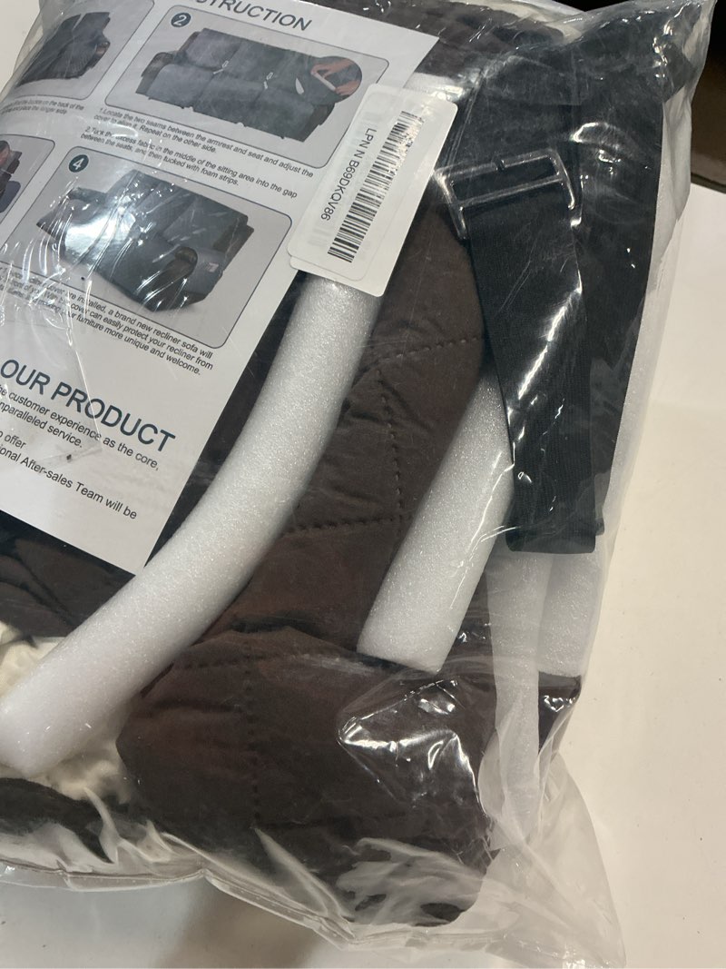 Condition photo showing Good Condition for kincam waterproof recliner sofa cover, non-slip reclining couch covers for 3 seat, recliner couch cover furniture protector with elastic straps for pets, kids, chocolate chocolate 3 seater