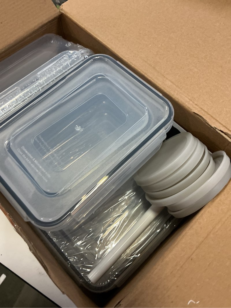Condition photo showing Good Condition for 40 pcs food storage containers with lids airtight (20 containers & 20 lids), plastic storage meal prep container-stackable 100% leakproof & microwave organization and storage sets, lunch containers transparent-20