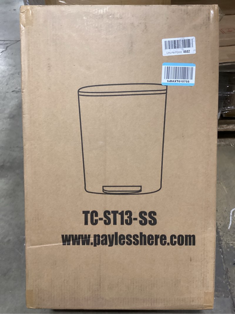 Condition photo showing Good Condition for PayLessHere Trash Can with Lid, 13 Gallon (50L) Stainless Steel Kitchen & Office Recycling Bin with 