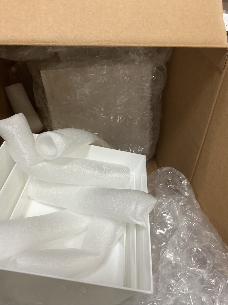 Condition photo showing Good Condition for buffet risers, food display risers for party, glossy white acrylic risers display stand for buffet table, catering displays for dessert, cube box nesting riser with hollow bottoms (8"x9"x10" 6pcs) 8"x9"x10" 6pcs white