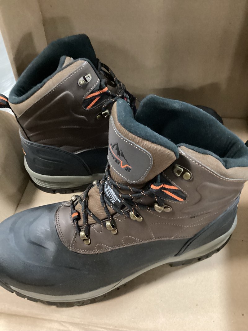 Condition photo showing As Is for NORTIV 8 Waterproof Work Boots for Men Steel Toe Safety Construction Boots ARMADILLO-STL 11 Wide Brown/Black/Tan size 13 