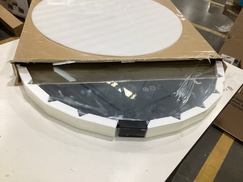 Condition photo showing New/Like New for SMIROR Round Led Lighted Bathroom Mirror for Wall 28", Backlit Circle Vanity Mirror with Lights, Ant