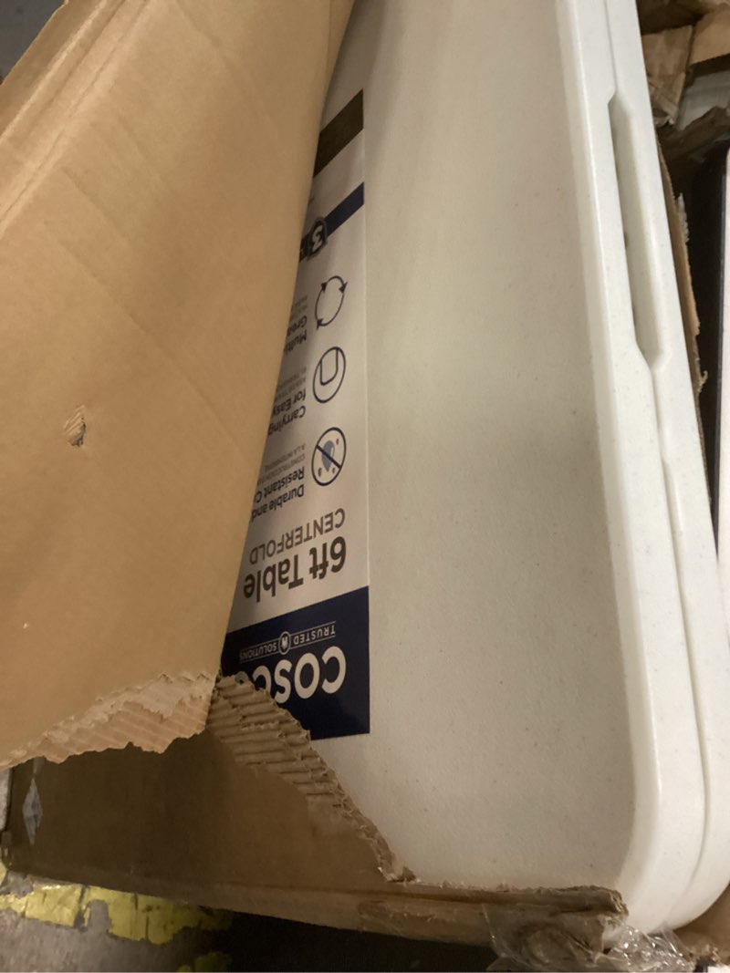 Condition photo showing Good Condition for Cosco 6ft Fold-in-Half Blow Molded Folding Table, Indoor/Outdoor, Comfort Handle, Lightweight Plastic Construction - White