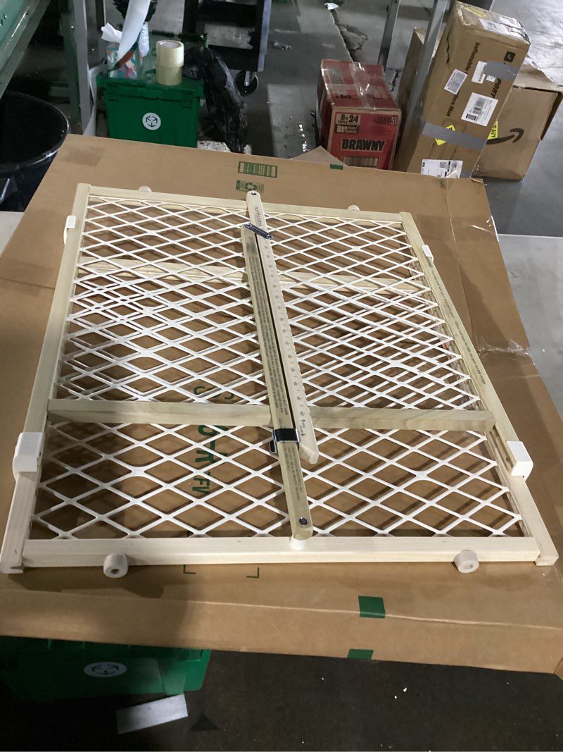 Condition photo showing Good Condition for toddleroo by north states - diamond mesh wooden baby gate: pressure mounted baby gate for doorways - adjustable 26.5 to 42 inches wide - 23 inches tall