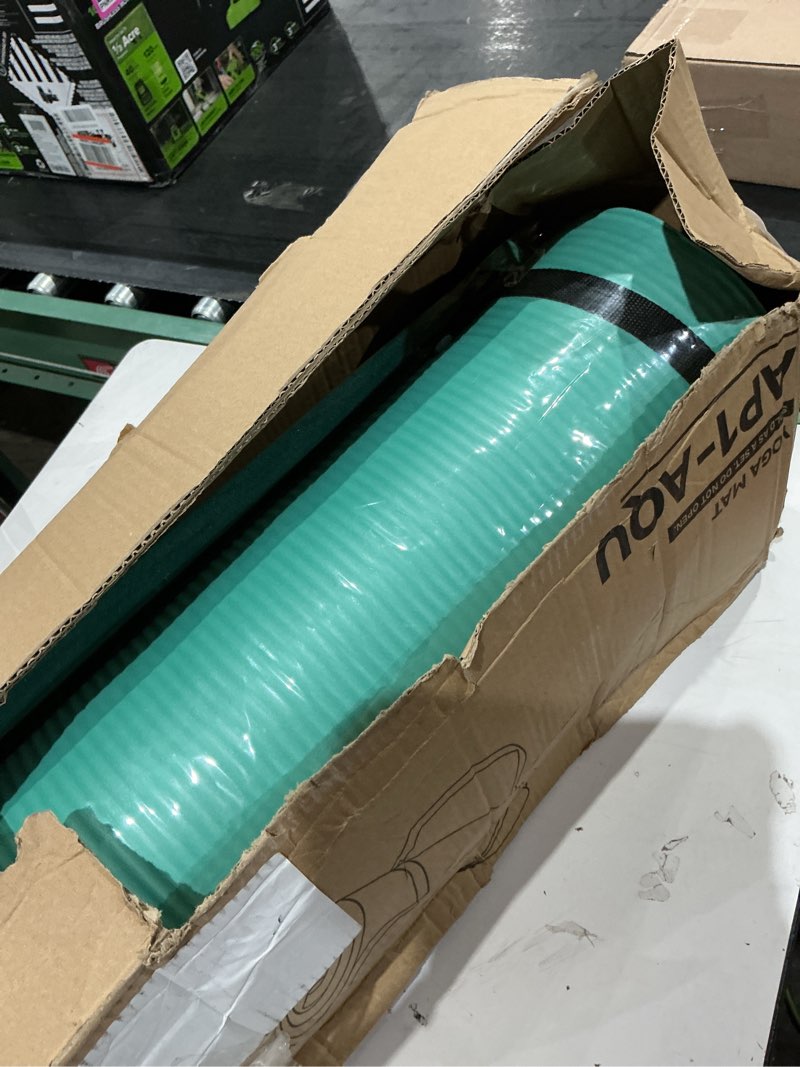 Condition photo showing Good Condition for balancefrom yoga mat 1-inch extra thick high-density exercise mat with non-slip surface & carry strap for men & women tear-resistant pilates workout mat for home gym, floor fitness, multiple colors aqua