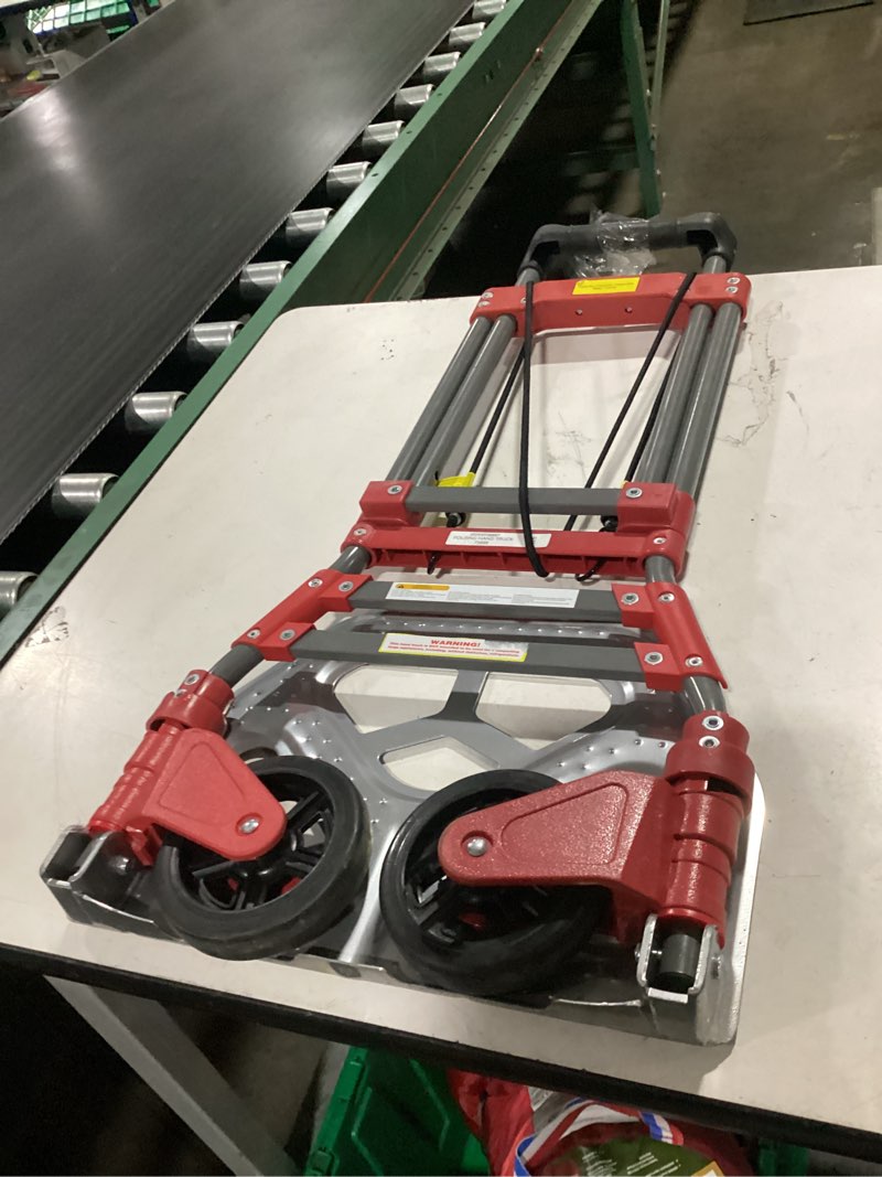 Condition photo showing Good Condition for milwaukee hand trucks 73333 fold-up convertible hand truck, 4-piece frame, compact storage, 300 lb capacity, red