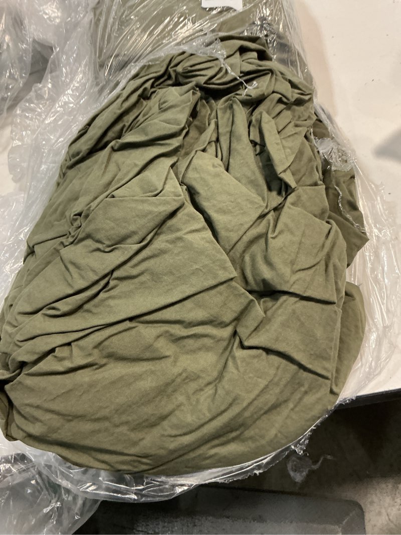 Condition photo showing As Is for quince classic organic percale sheet set, cal king, dusty olive