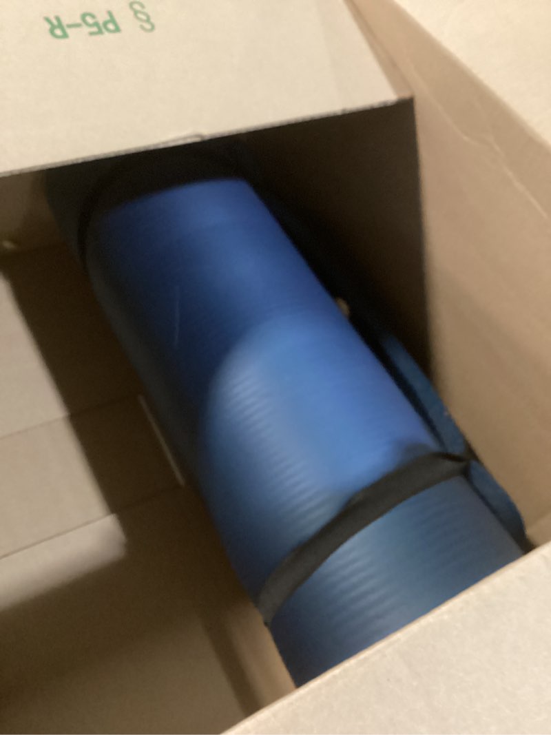 Condition photo showing As Is for Retrospec Solana Yoga Mat 1" Thick With Nylon Strap For Men & Women - Non Slip Exercise Mat For Home Yoga, Pilates, Stretching, Floor & Fitness Workouts Ocean Blue 1 inch