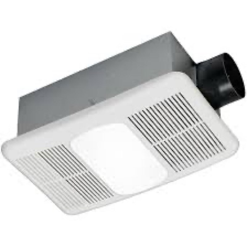 utilitech 1.5-sone 80-cfm white lighted bathroom fan & heater, matte white