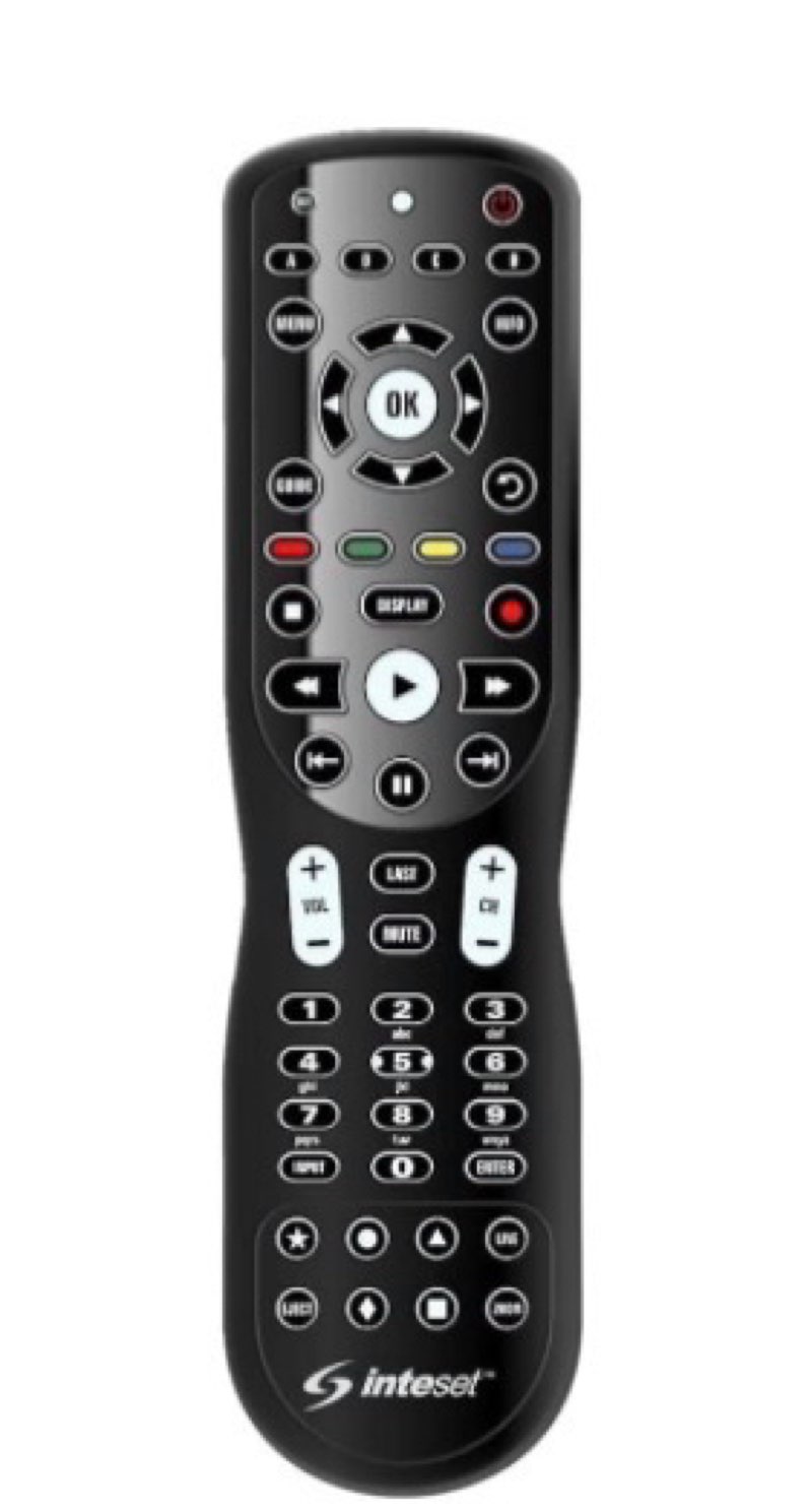 Inteset 4 in 1 Universal Backlit IR Learning Remote for use with Apple TV, Xbox, Roku, Kodi, Nvidia Shield, Most Streamers & Other A/V Devices