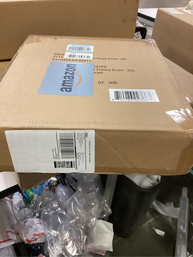 Condition photo showing New/Like New for CleverMade Collapsible Wheeled Crate with Lid, 4-Wheels - Swivel and Glide Rolling Crate with Handle and Double Wheels for Easy Transport and Versatile Use - 35L and 75lb Capacity, Black/Cream Black/Gray (35l) - 4 Wheels - Pack of 1