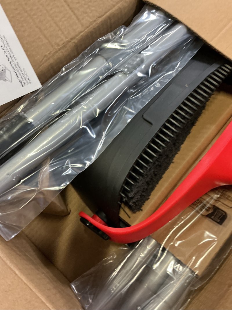 Condition photo showing Good Condition for mr.siga broom and dustpan set with long handle, stand upright broom with dustpan combo for floor cleaning, lightweight sweeping set for indoor and outdoor use, 51.7"(131 cm) long handle, black & red