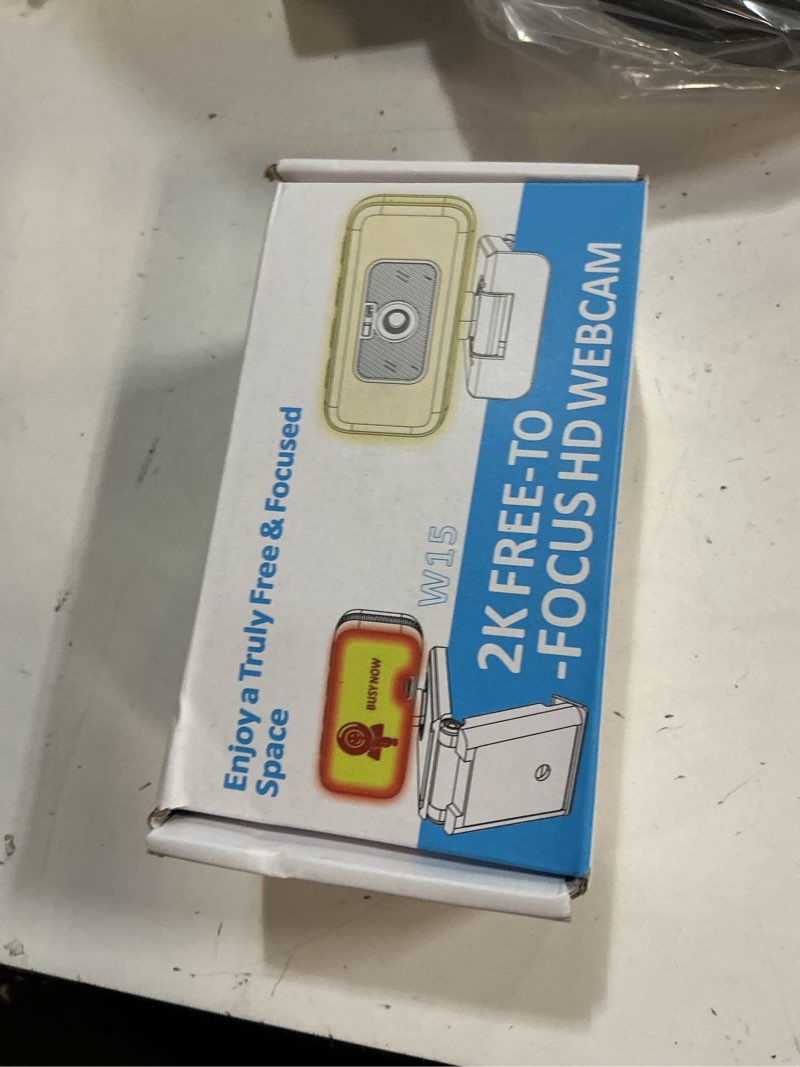 Condition photo showing New/Like New for 2k webcam for laptop, computer camera with light for pc/desktop/mac [light your face, free your space] usb webcam with auto anti-disturb backlight, zoom & flip, privacy cover, microphone 2k usb-c with light